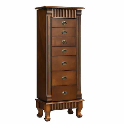 Wooden Jewelry Cabinet Armoire Box Storage Chest Stand Hidden Mirror Christmas • $169.99