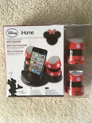 DISNEY IHOME MINNIE MOUSE PORTABLE RECHARGEABLE MINI SPEAKERS NIP • $22.99