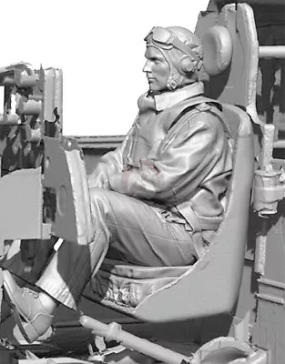 Legend 1/48 US Navy Pilot I WWII Sitting Hand On Control Stick (2 Heads) LF4822 • $17.95