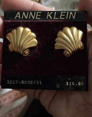 Vintage AK Anne Klien NEW Deadstock Earrings Gold Tone New • $35