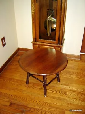 Orig. Rustic/modern REVOLVING WALNUT COFFEE TABLE Natural Hickory Legs Made USA • $249