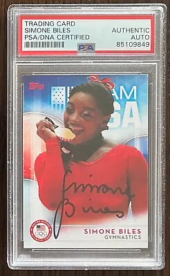 SIMONE BILES 2016 Topps Olympics 38 Rookie Card RC SIGNED AUTO Autograph PSA/DNA • $399.99