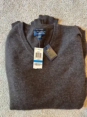 Club Room Cashmere V Neck Sweater Men’s L Brown • $22.50