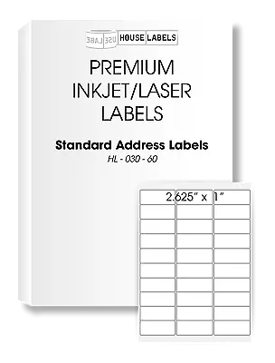 25 Sheets 750 Labels FBA 1 X 2 5/8 Address Mailing Labels 30 UP 1 X 2.625 • $7.99