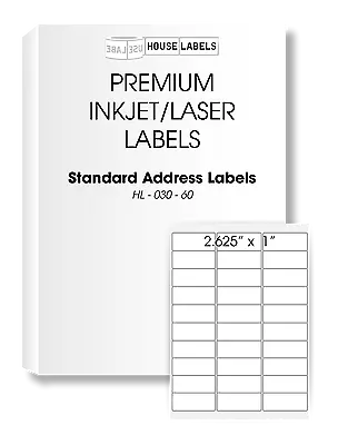 50 Sheets 1500 Labels FBA 1 X 2 5/8 Address Mailing Labels 30 UP 1 X 2.625 • $10.99