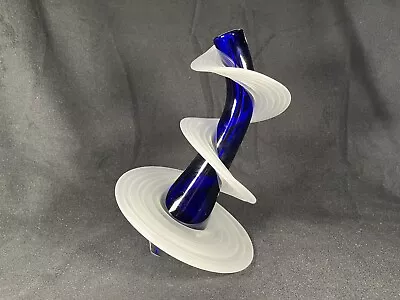 Vitrix Hot Glass Studios Rare Cobalt Blue Heechee Vase By Thomas Kelly • $250