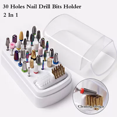 30 Holes Nail Drill Bits Holder For Acrylic Nail Drill Bits Storage Nail Tool__- • $8.59