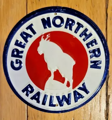 Vintage 1950’s Post Cereal Premium “Great Northern Railway” Railroad Tin Sign • £9.49