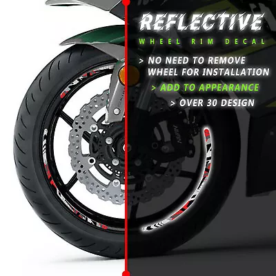 For Kawasaki Z900RS 18-21 20 19 Reflective Rim Sticker 17 Inch SH25 RED • $32.99