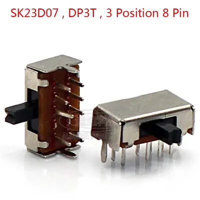 Slide Switch DP3T 2P3T ON-ON-ON 3 Position 8 Pin PCB Panel Microswitch Switch • $2.45