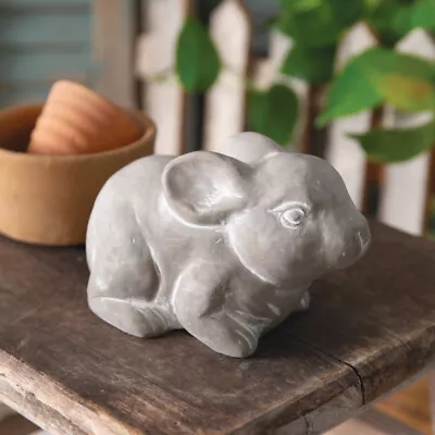 Small Cement Bunny Figurine Garden Outdoor Spring Summer Decor • $9.99