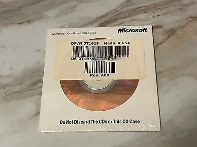 New | Microsoft Office Basic Edition | 2003 Dell Install CD + Product Key OT1613 • $19.95