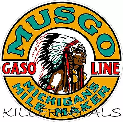 24  Musgo Gasoline Decal Gas And Oil For Gas Pump Sign Wall Art Sticker • $17.09