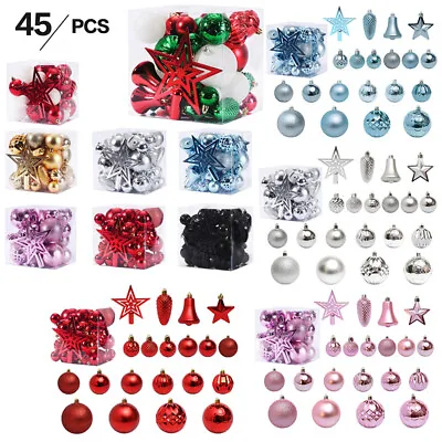 45Pcs Christmas Tree Xmas Balls Decorations Baubles Party Wedding Ornament Decor • $24.31