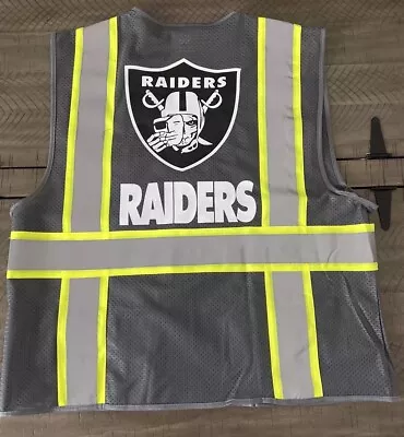 Raiders Skull Gray Reflective Safety Vest W/🦺 All Sizes Smlxl2xl3xl • $33