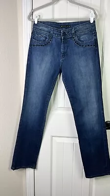 Vertigo Paris  Women's Med Wash Casual Denim Straight Jeans Embellished Sz 32 • $25.99