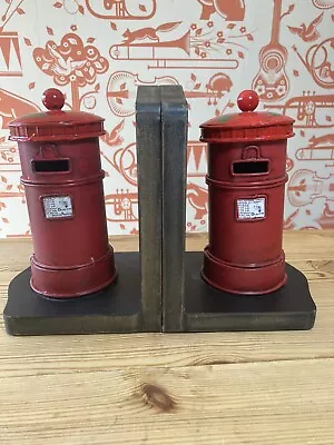 Royal Mail Post Boxes Book Ends Cast Metal With Lids  • £19.99