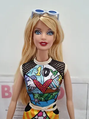 COMPLETE Romero Britto Barbie Doll Mattel Model Muse Basic Artist Designer • $89