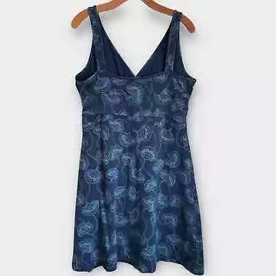 Patagonia Dress M Blue Mini L Floral Jersey Support Bra Womens • $12.99