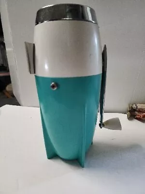 Rare Aqua Blue Vintage Dazey Ice Crusher Atomic Rocket Shaped Wall Mount • $32.39