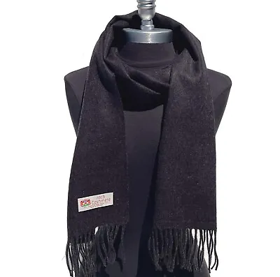 Men's WINTER 100% CASHMERE SCARF SOLID Charcoal Made In England Soft Wool Wrap • $10.50