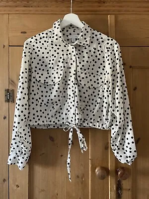 £2.99 • Buy Ladies Polka Dot Shirt Size 8 Petite TOPSHOP