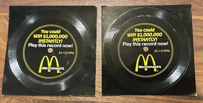 (2) 1988 Vintage Records You Could Win $1000000 Instantly! McDonalds Menu Song • $12