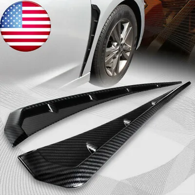 2PCS Carbon Fiber Soft TPU Side Fender Vents Air Wing Cover Trim Car Accessories • $12.99