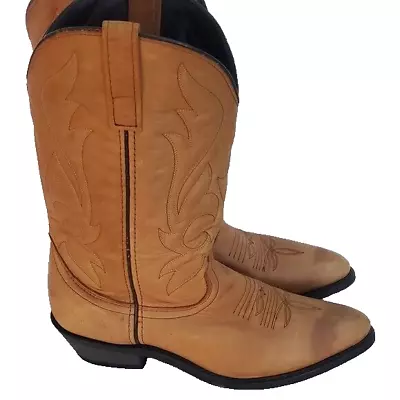 Masterson RB8250 Walnut Deertan Leather Cowboy Boots Size 9.5D • $58.99