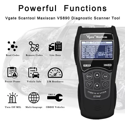 NEW Diagnostic Tool VS890 Auto Scanner Vgate OBD2 CAN-BUS Fault Car Code Reader • $53.95