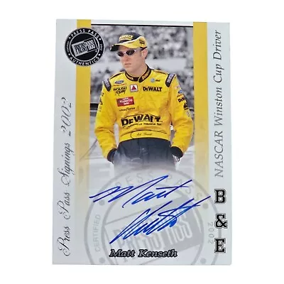 2002 Press Pass Racing Champions Signings Matt Kenseth Autograph Nascar • $10