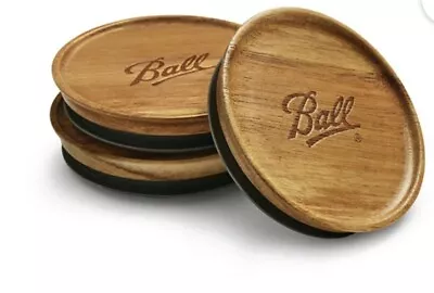 Ball ⭐️Wooden Storage Lids⭐️Wide Mouth Ball Jar Lids 3-Pack⭐️New • $15.88