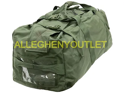 US Military IMPROVED DUFFEL BAG SIDE ZIP Duffle Back Pack USGI NO PAINT VGC • $35.88