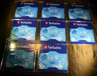 8 X Verbatim CD-R Recordable Inscriptible Grabable 700 52x 80 New • $30