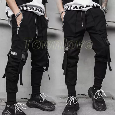 Fashion Men Zip Hip-Hop Loose Punk Harem Pants Pockets Street Casual Trousers • $48.97