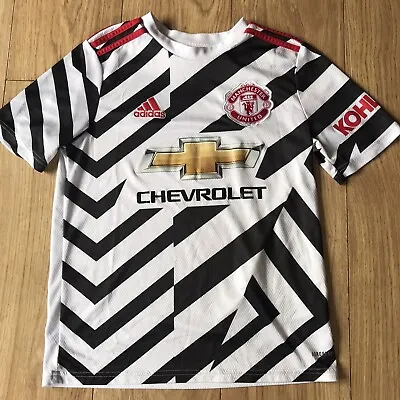 Manchester United Football Shirt Kids Age 13/14 Third Kit White Adidas Man Utd • £14.99