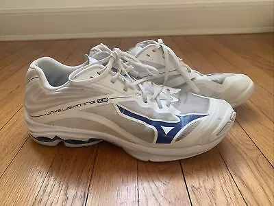 Mizuno Wave Lightning Z6 Mid Volleyball Shoe White / Blue Mens 12 • $29.99