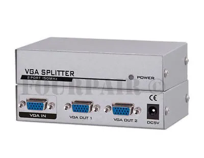 1x2 2 Port VGA HD15 Video Splitter PC Laptop To TV LCD Monitor Display 450MHz • $11.95