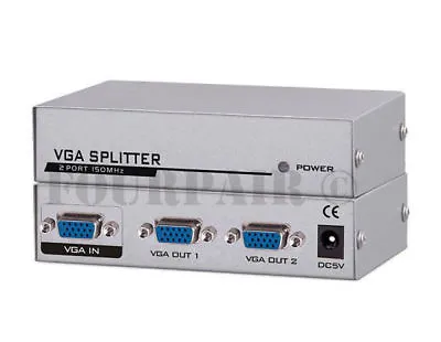 1x2 2 Port VGA XGA SVGA HD15 Video Splitter PC Laptop To TV LCD Monitor Display • $12.79