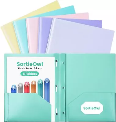 6 Pack Folders With Pockets2 Pocket Folder 3 Prong Assorted 6 Colors  • $19.94