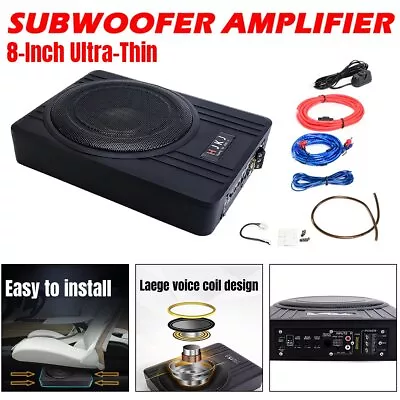8'' 600W Car Subwoofer Amp Amplifier Under Seat Bass Slim Speaker Stereo • $96.95