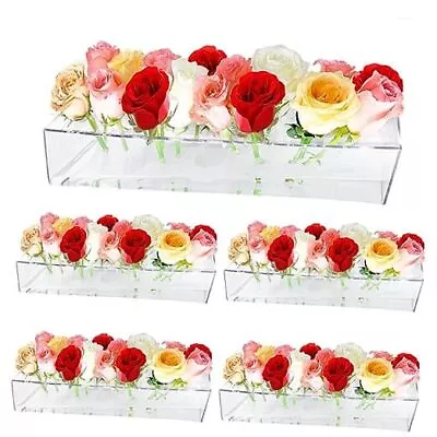 4 Pack Clear Acrylic Flower Vase Centerpiece For Dining Table63.2 Inch 4Pcs • $54.38