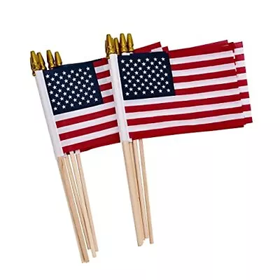 12 Pack Small American Flags Small US Flags/Mini American Flag On Stick 4x6 Inch • $9.48