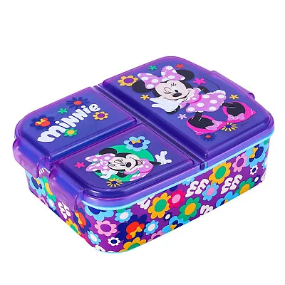 Minnie Mouse Kids Childrens Multi Compartment Sandwich Travel Lunch Box BPA Free • £9.99