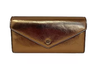 Michael Kors Jet Set Travel Large Envelope Continental Wallet Metallic Mocha • $49.94