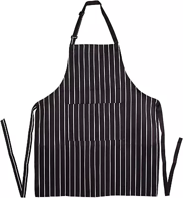 Kitchen Aprons For Men Women Chefs Adjustable Bib Aprons With Big Pockets • $15.17