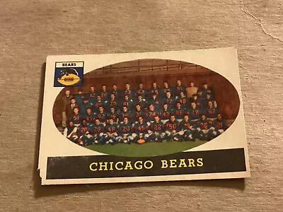 1958 Topps Football Chicago Bears TEAM Card #29 - Good - No Creases - Tear Botto • $2.99