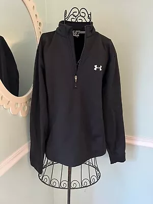 Under Armour Mens MD Pullover Short Sleeve Half Zip Activewear Sweatshirt Black • $15.44