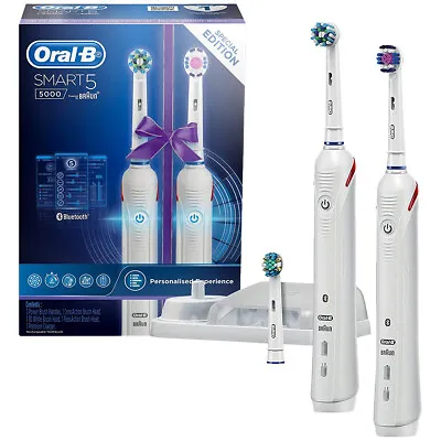 $229.99 • Buy Oral B Braun Bluetooth Electric Toothbrush Smart5 5000 Dual Handle 3 Refill Pack