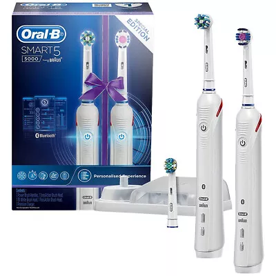 $208.04 • Buy Oral B Smart5 5000 Bluetooth Electric Toothbrush Dual Handle 3 Refill Pack